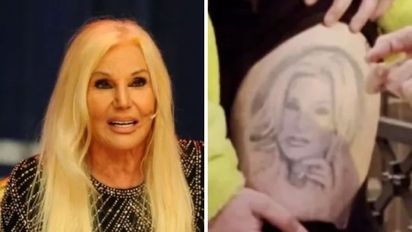 Un fan se tatuó la cara de Susana Giménez en la pierna: 