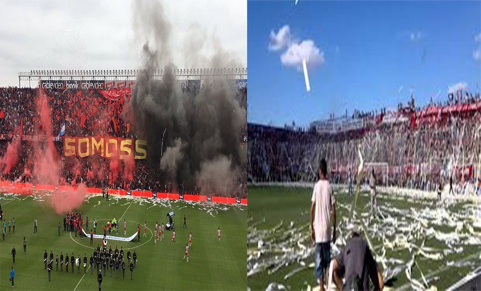 Las hinchadas de Col&oacute;n y Uni&oacute;n en Santa Fe.