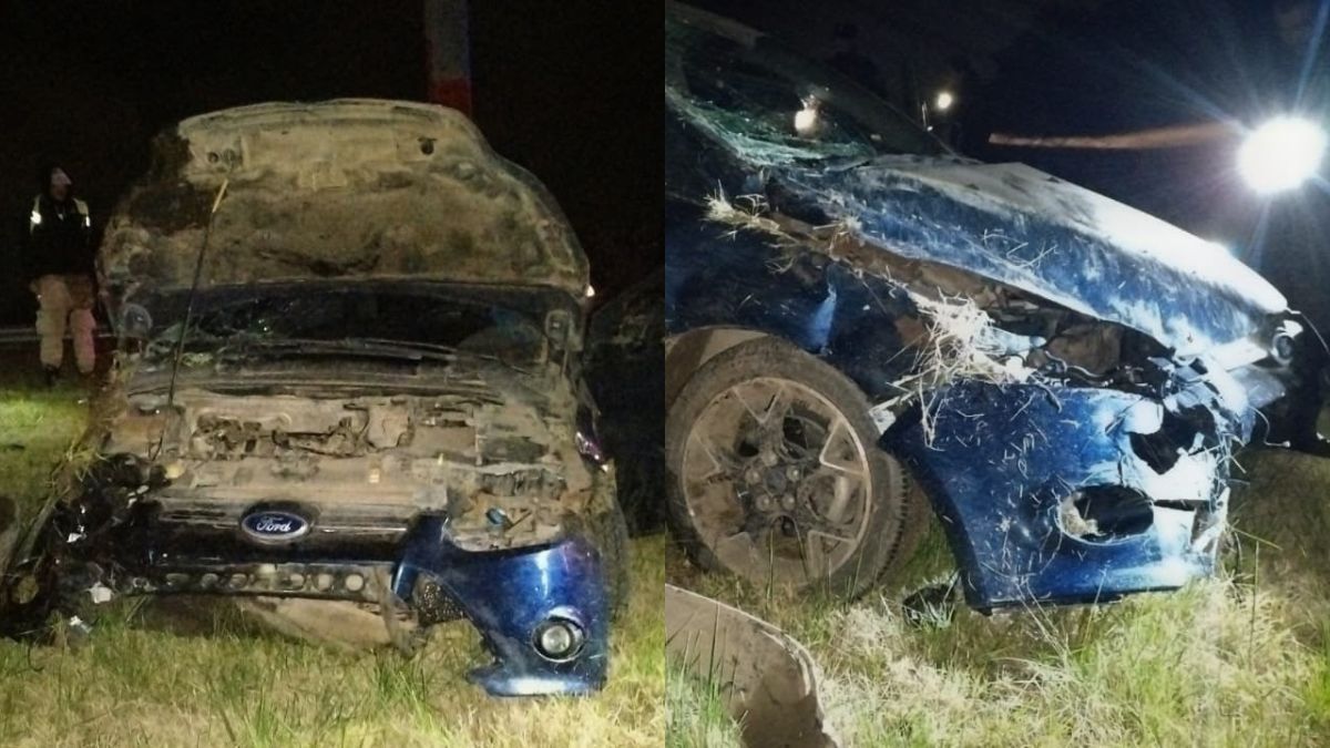 El automóvil sufrió severos daños materiales tras el accidente y debió ser removido por personal de Corredores Viales.