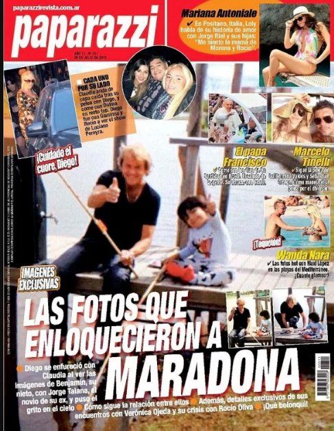 LA FAMOSA TAPA DE PAPARAZZI QUE DIO LA VUELTA AL MUNDO. LA FOTO FUE EN EL MUELLE DE LA CASA DE CLAUDIA.