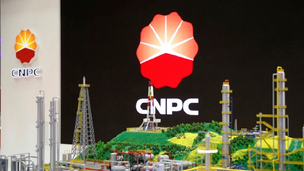 El logotipo de CNPC se muestra en la 26a Conferencia Mundial del Gas en Par&iacute;s