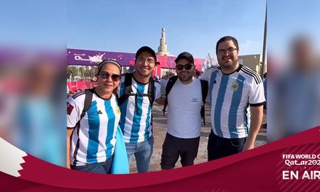 Nicaragüenses hinchan por Argentina en Qatar.&nbsp;