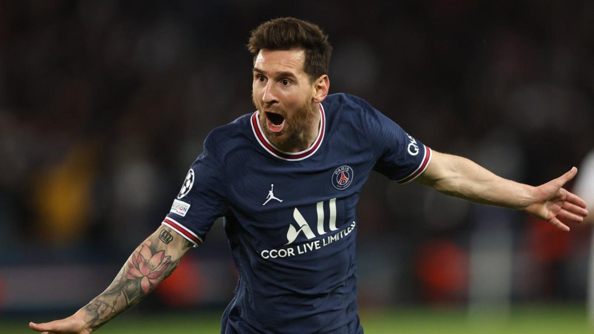 Lionel Messi festejando en el PSG.