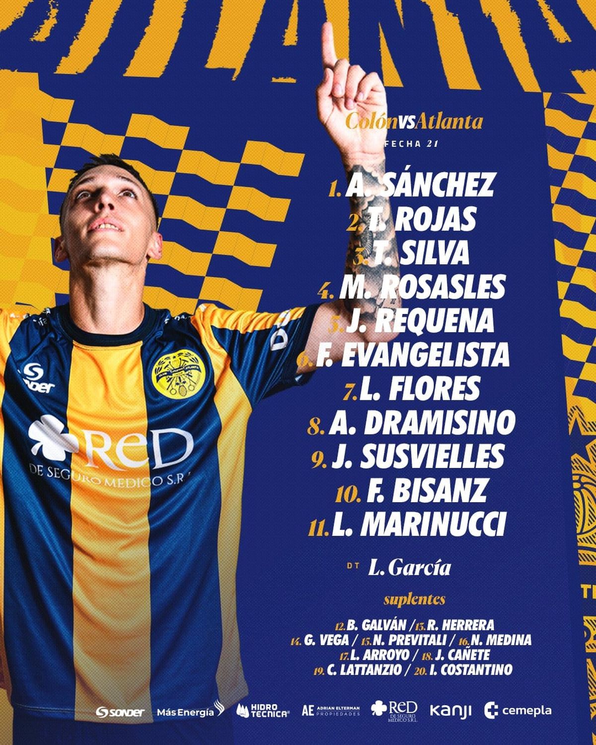 La formación confirmada de Atlanta.