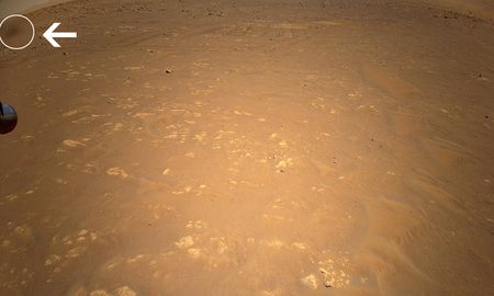 El rover de la Nasa, Perseverance, puede verse en la foto del Ingenuity.