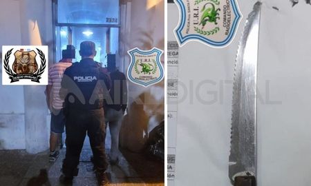 Seis personas detenidas y varias armas blancas secuestradas. Seis personas detenidas y varias armas blancas secuestradas.