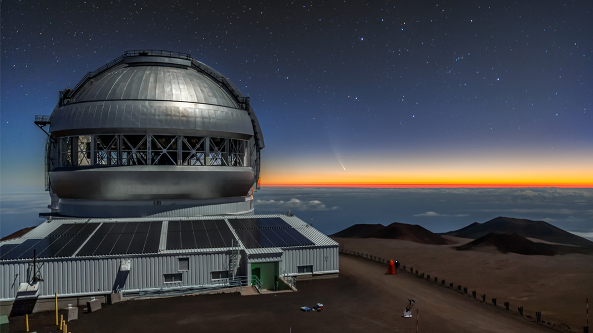 Imagen del Telescopio Gemini norte en Hawái. Fuente: Observatorio Gemini NOIRLabNSFAURAJ. Pollard. Imagen del Telescopio Gemini norte en Hawái. Fuente: Observatorio Gemini NOIRLabNSFAURAJ. Pollard.