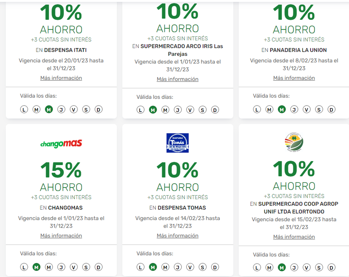 Algunos de los supermercados y establecimientos de alimentos que tienen descuento con el Banco Santa Fe. Algunos de los supermercados y establecimientos de alimentos que tienen descuento con el Banco Santa Fe.