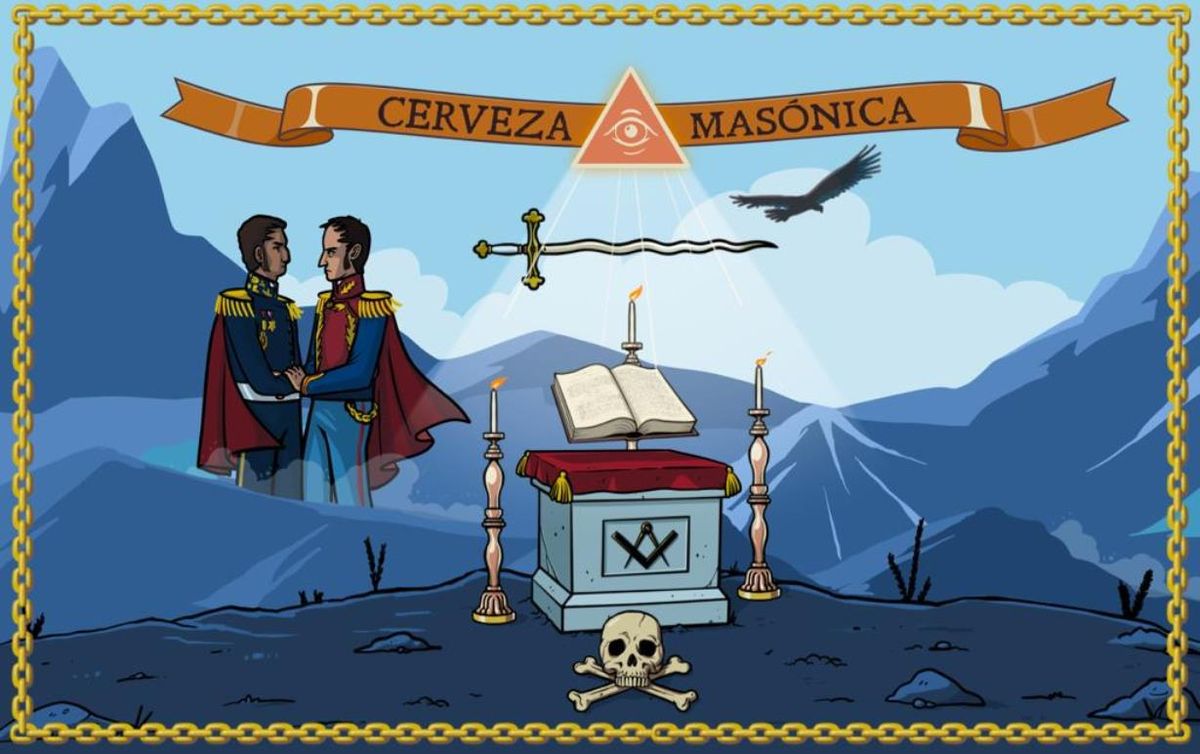 En los diseños de las latas se destacan algunos símbolos masónicos como las inscripciones en las piedras y las cadenas.