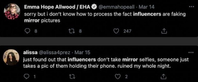 La increíble técnica que usan los influencers para sus selfies frente al espejo