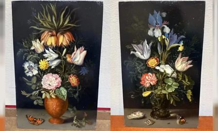 Los dos cuadros de Ambrosius Bosschaert hallados en Estados Unidos. Los dos cuadros de Ambrosius Bosschaert hallados en Estados Unidos.