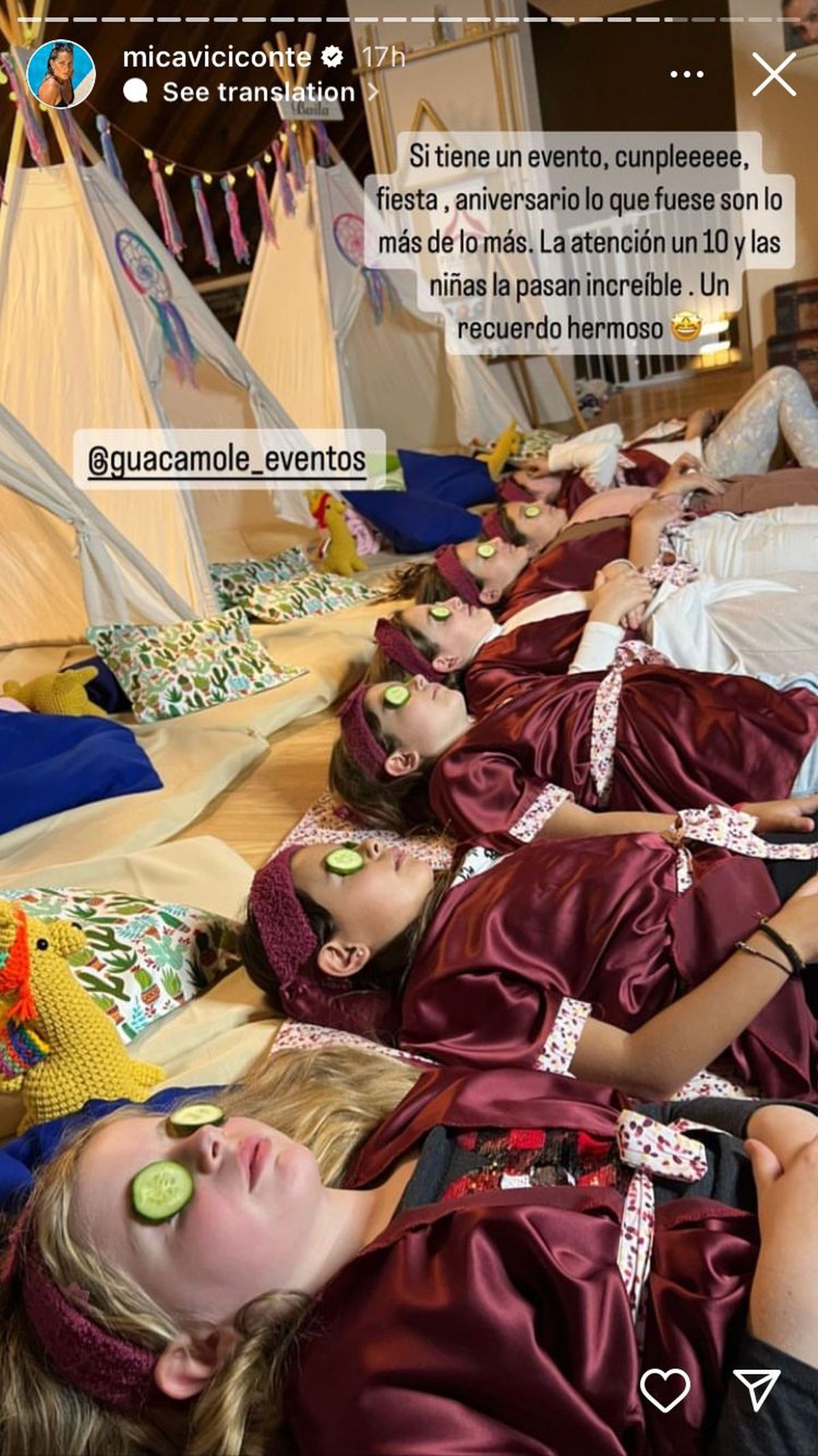 Mica Viciconte contrató una organizadora de eventos y festejó el cumpleaños de Sienna Cubero. Mica Viciconte contrató una organizadora de eventos y festejó el cumpleaños de Sienna Cubero.