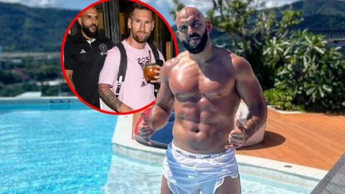 Yassine Cheuko, el particular custodio de Lionel Messi que lo sigue hasta en pleno partido. Yassine Cheuko, el particular custodio de Lionel Messi que lo sigue hasta en pleno partido.