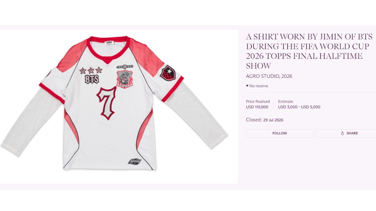La camiseta que Jimin usó en la final del Mundial 2026 se vendió por US$110.000 en una subasta benéfica. La camiseta que Jimin usó en la final del Mundial 2026 se vendió por US$110.000 en una subasta benéfica.