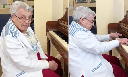 Elaine Lebar tocó el piano de la residencia de ancianos de Massachusetts (EE.UU.) Elaine Lebar tocó el piano de la residencia de ancianos de Massachusetts (EE.UU.)
