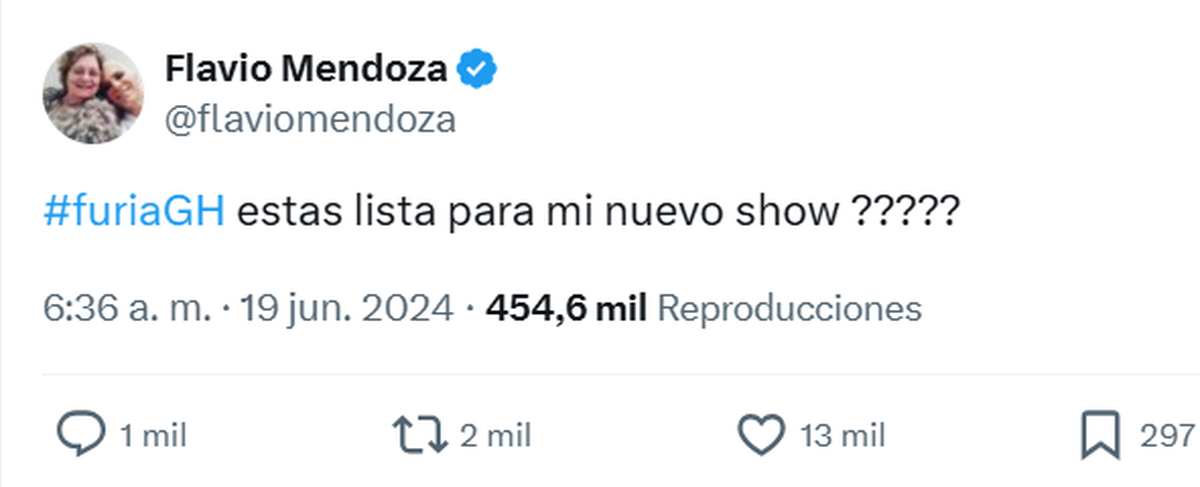 Flavio Mendoza le hizo una propuesta laboral a Furia, a solo horas de salir de Gran Hermano. Flavio Mendoza le hizo una propuesta laboral a Furia, a solo horas de salir de Gran Hermano.