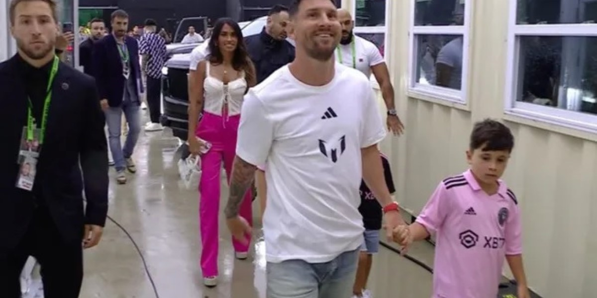 Así llegó Lionel Messi al estadio de Inter Miami.