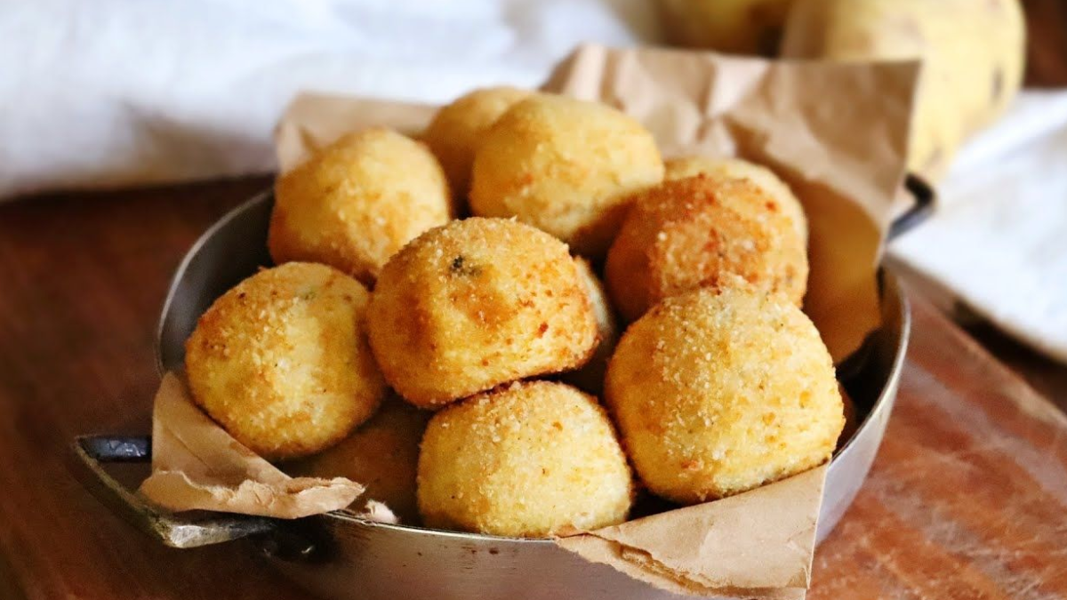 Bombas de papa y queso en freidora de aire Bombas de papa y queso en freidora de aire