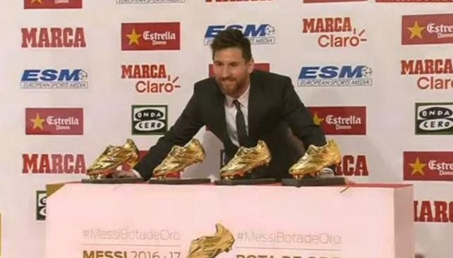 Messi recibió su cuarta Bota de Oro