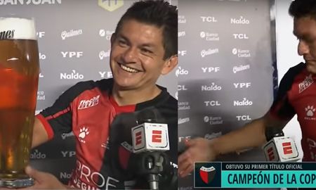 insolito: el pulga rodriguez se corto un dedo con un vaso de cerveza en el festejo final insolito: el pulga rodriguez se corto un dedo con un vaso de cerveza en el festejo final