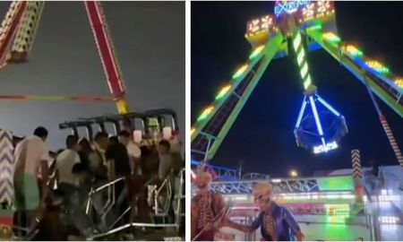 Un juego, en un parque de diversiones de Ecuador, se rompió. Un juego, en un parque de diversiones de Ecuador, se rompió.