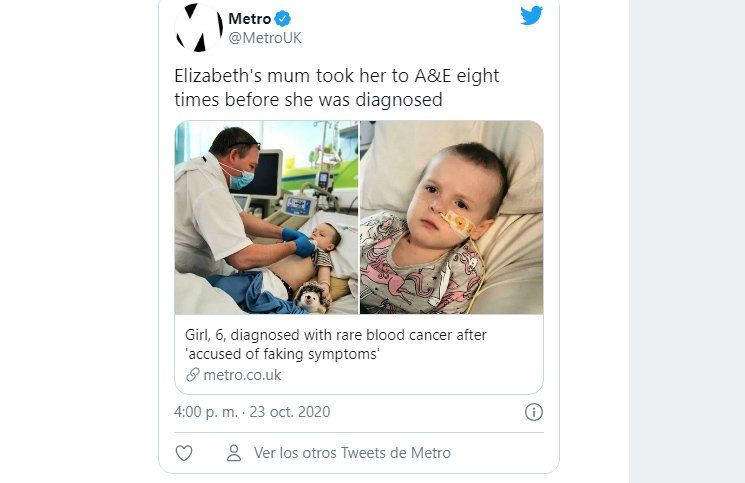 Los médicos no creían los síntomas que manifestaba la nena. 