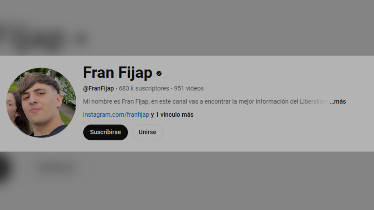 La cuenta de youtube de Fran Fijap. La cuenta de youtube de Fran Fijap.