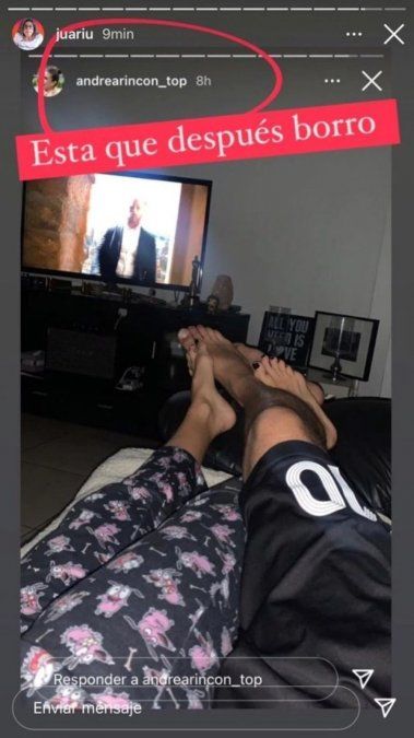 La foto que Andrea Rincón subió a sus historias y luego borró 