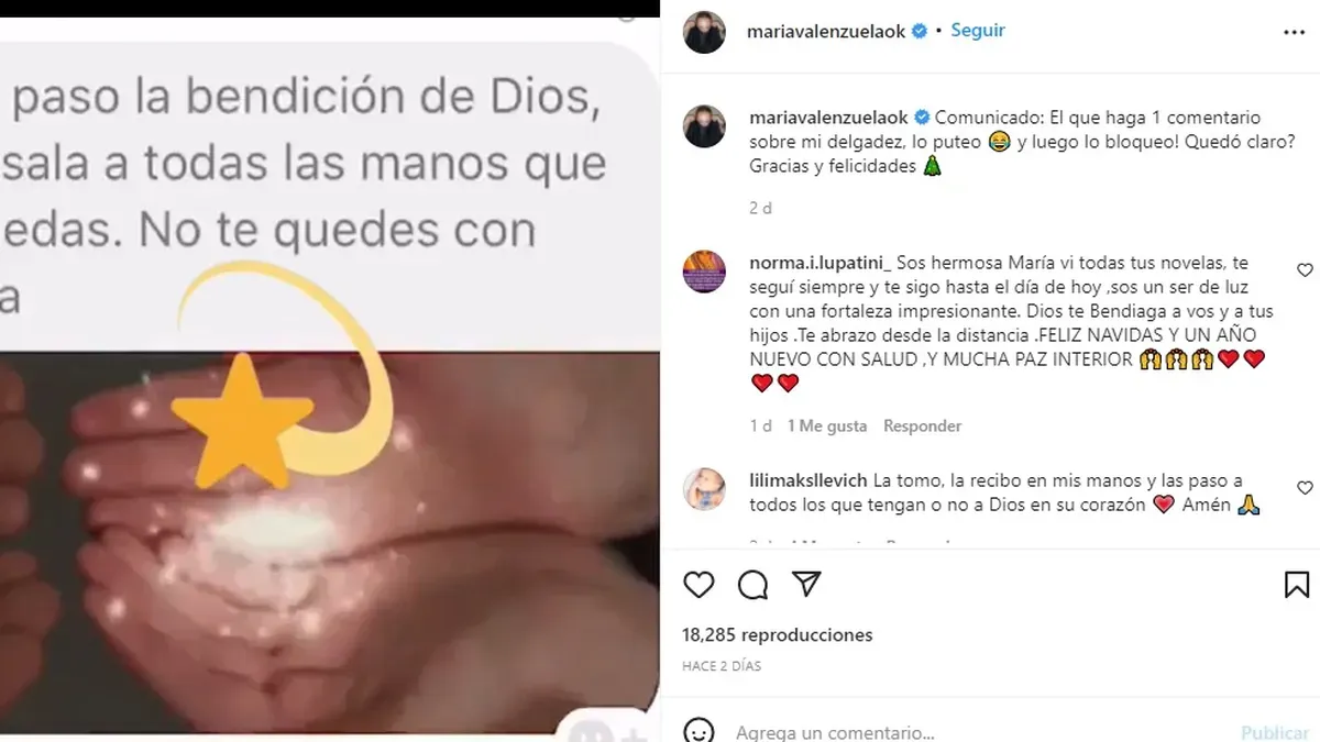 El enojo de Mar&iacute;a Valenzuela ante los comentarios sobre su f&iacute;sico.