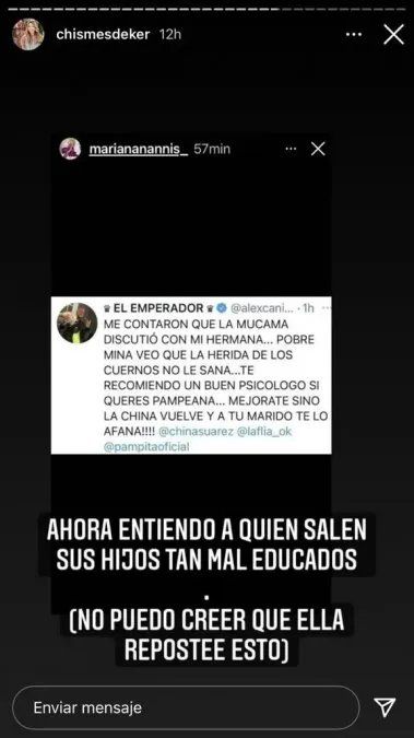 Mariana Nannis protagonizó un escándalo al apuntar contra Pampita.