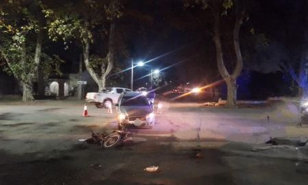 La moto luego del accidente. La moto luego del accidente.