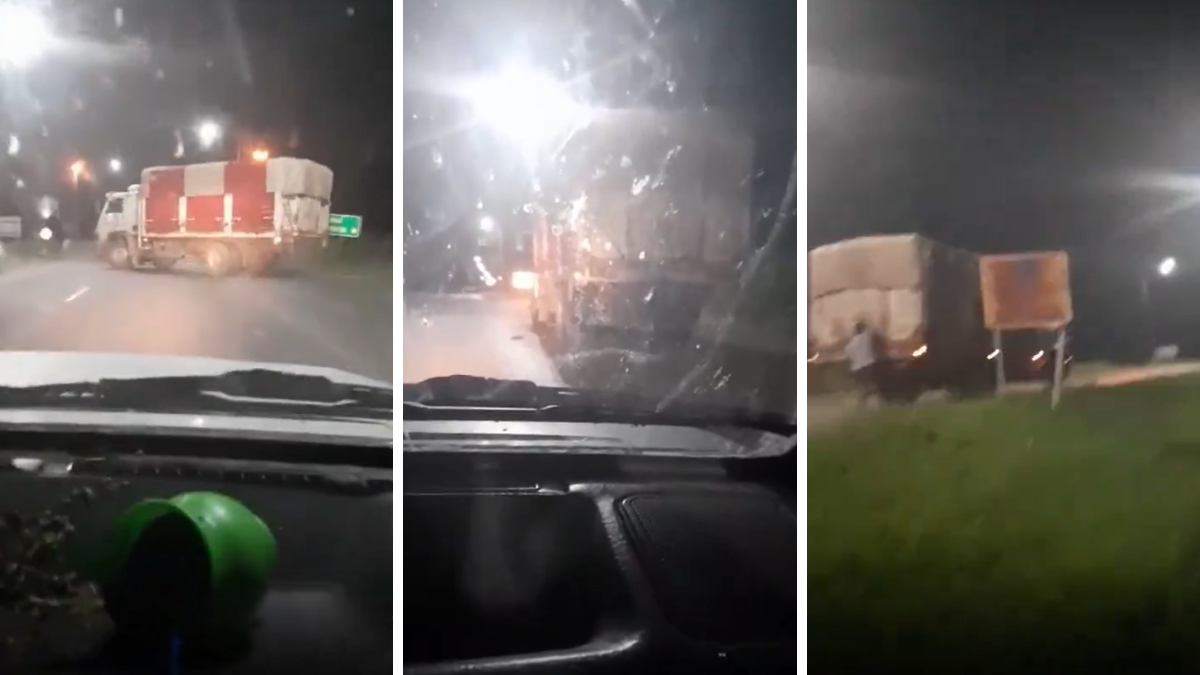 El conductor termina colgado del camión por 5 kilómetros.&nbsp;