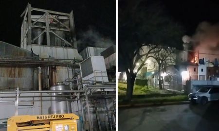 Explosión e incendio en el Parque Industrial de Sauce Viejo. Explosión e incendio en el Parque Industrial de Sauce Viejo.