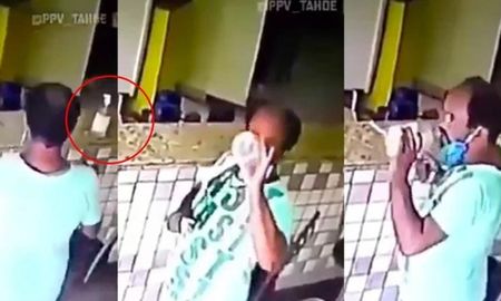 un hombre no soporta la ley seca y se toma un trago de alcohol en gel un hombre no soporta la ley seca y se toma un trago de alcohol en gel