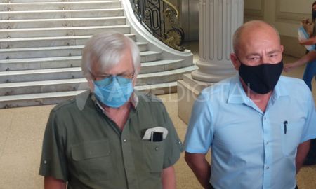 Jorge Hoffmann, titular de ATE, y Jorge Molina, referente de Upcn. Jorge Hoffmann, titular de ATE, y Jorge Molina, referente de Upcn.
