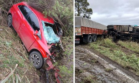 Un policía resultó herido en un fuerte accidente en Ruta 11. Un policía resultó herido en un fuerte accidente en Ruta 11.