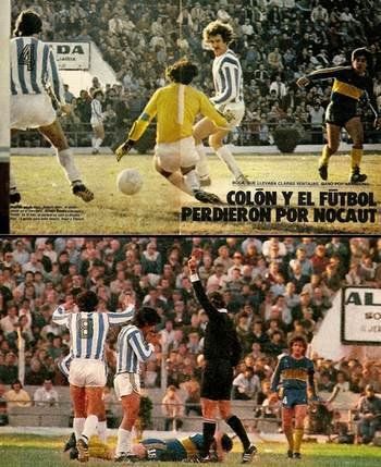 El día que Colón jugó ante Boca con camiseta celeste y blanca.