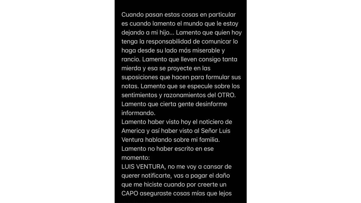 Descargo de Gianina Maradona.