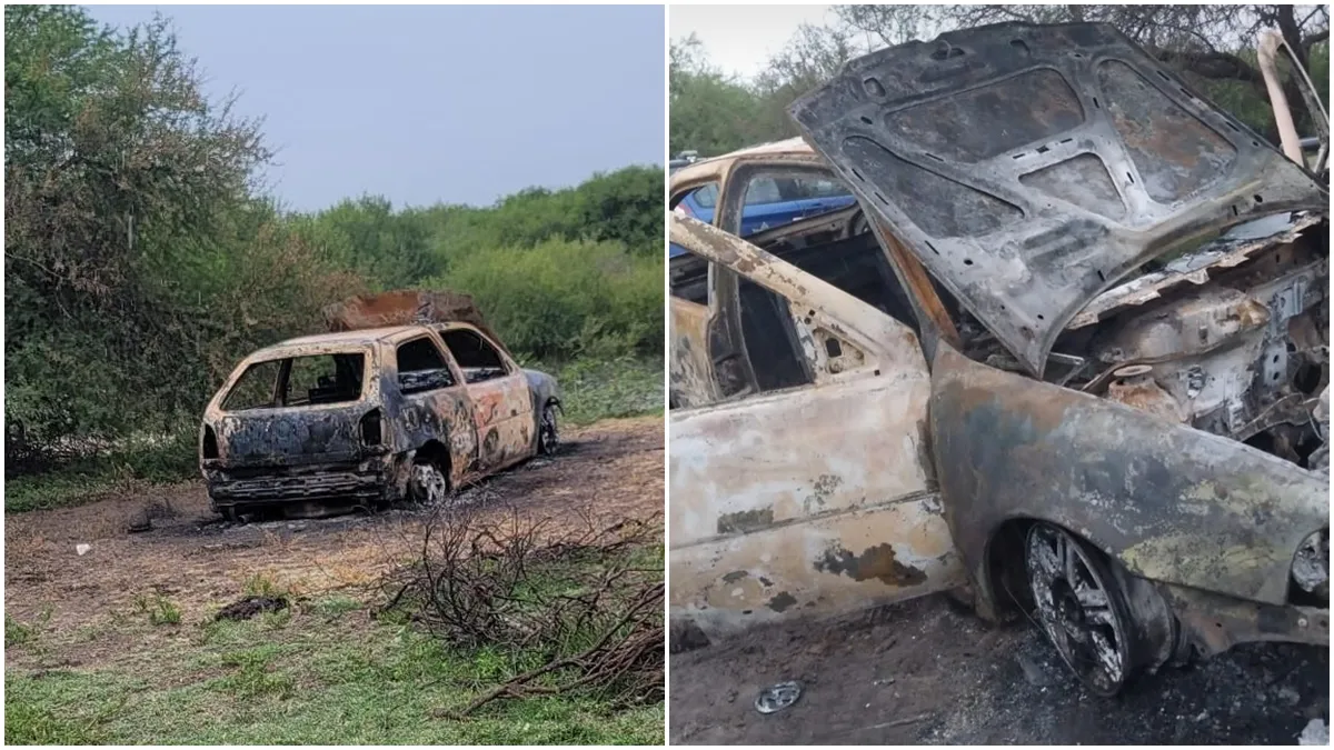 Encontraron el auto amarillo robado en Santa Fe: lo desmatelaron y lo prendieron fuego.