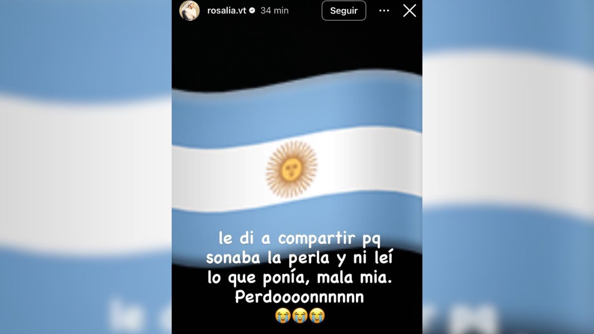 La cantante catalana publicó un mensaje de disculpas en sus redes sociales utilizando la bandera argentina para calmar la indignación de los seguidores locales. La cantante catalana publicó un mensaje de disculpas en sus redes sociales utilizando la bandera argentina para calmar la indignación de los seguidores locales.