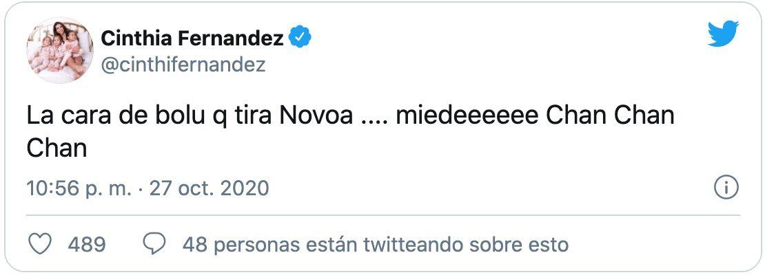 Cinthia Fernández, durísima, apuntó contra Novoa.