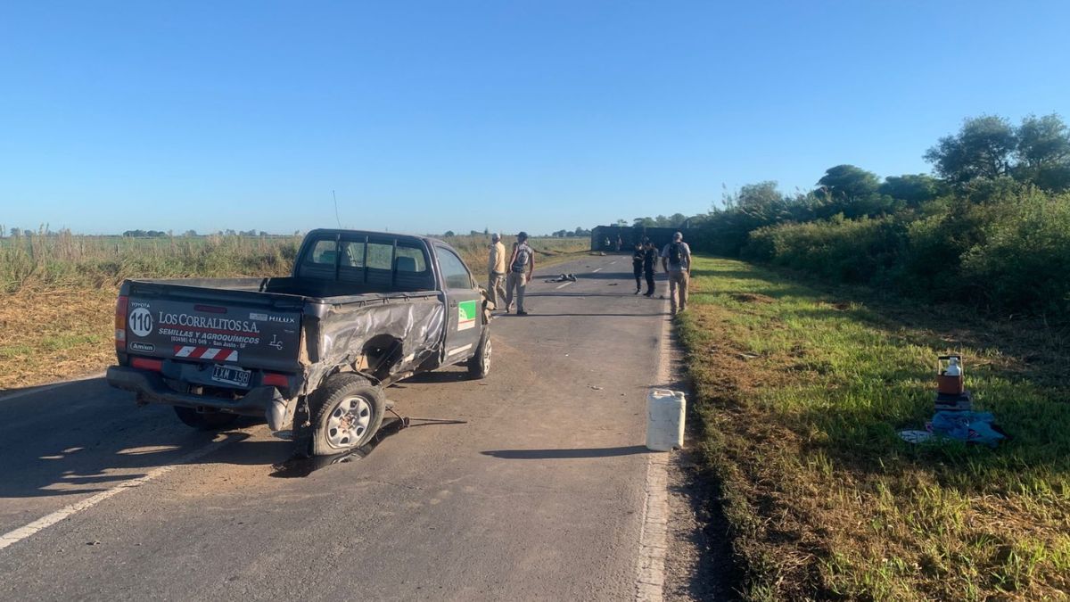 La camioneta que estuvo involucrada en el accidente en la Ruta 11. La camioneta que estuvo involucrada en el accidente en la Ruta 11.