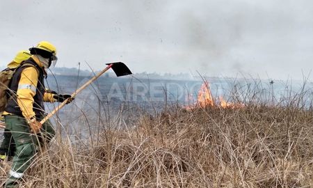 Un grupo de brigadistas combaten los incendios en zona de islas del Gran Santa Fe. Un grupo de brigadistas combaten los incendios en zona de islas del Gran Santa Fe.