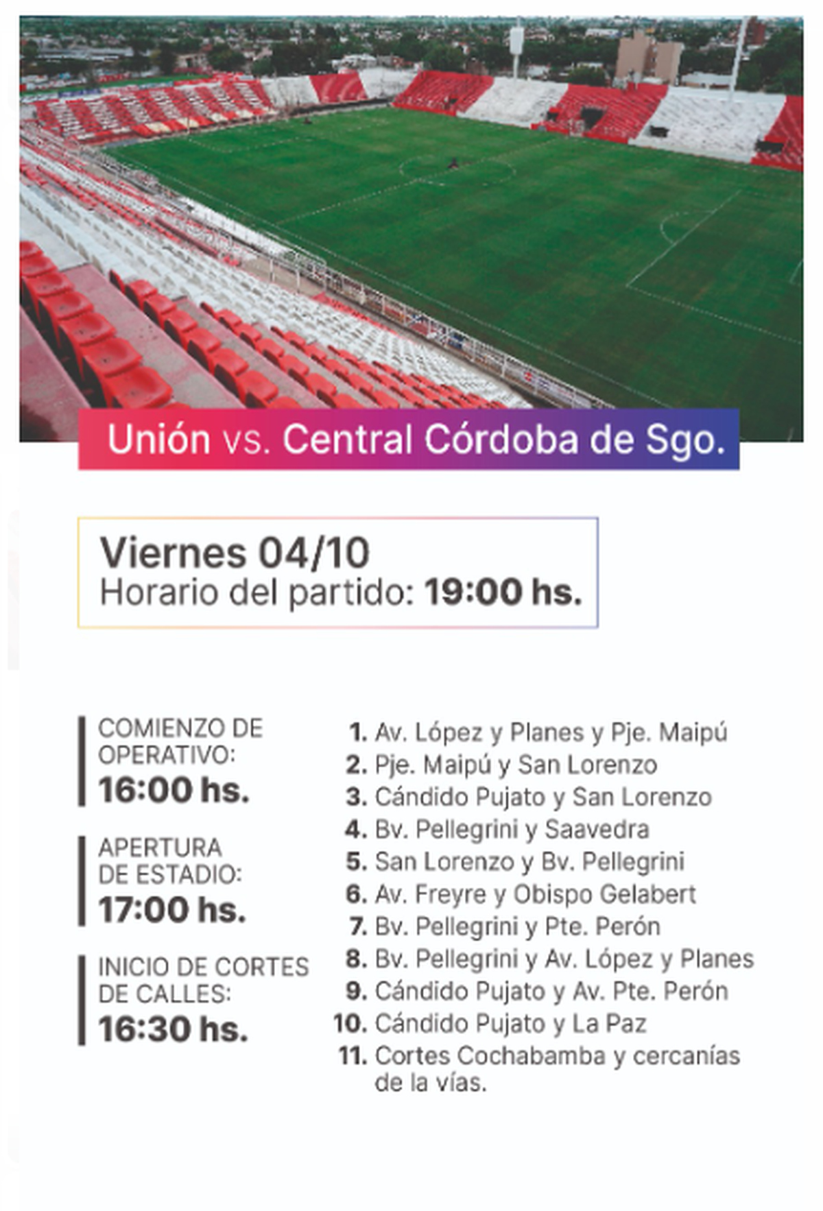 Unión vs. Central Córdoba: el operativo de seguridad en la zona del estadio "15 de Abril". Unión vs. Central Córdoba: el operativo de seguridad en la zona del estadio "15 de Abril".