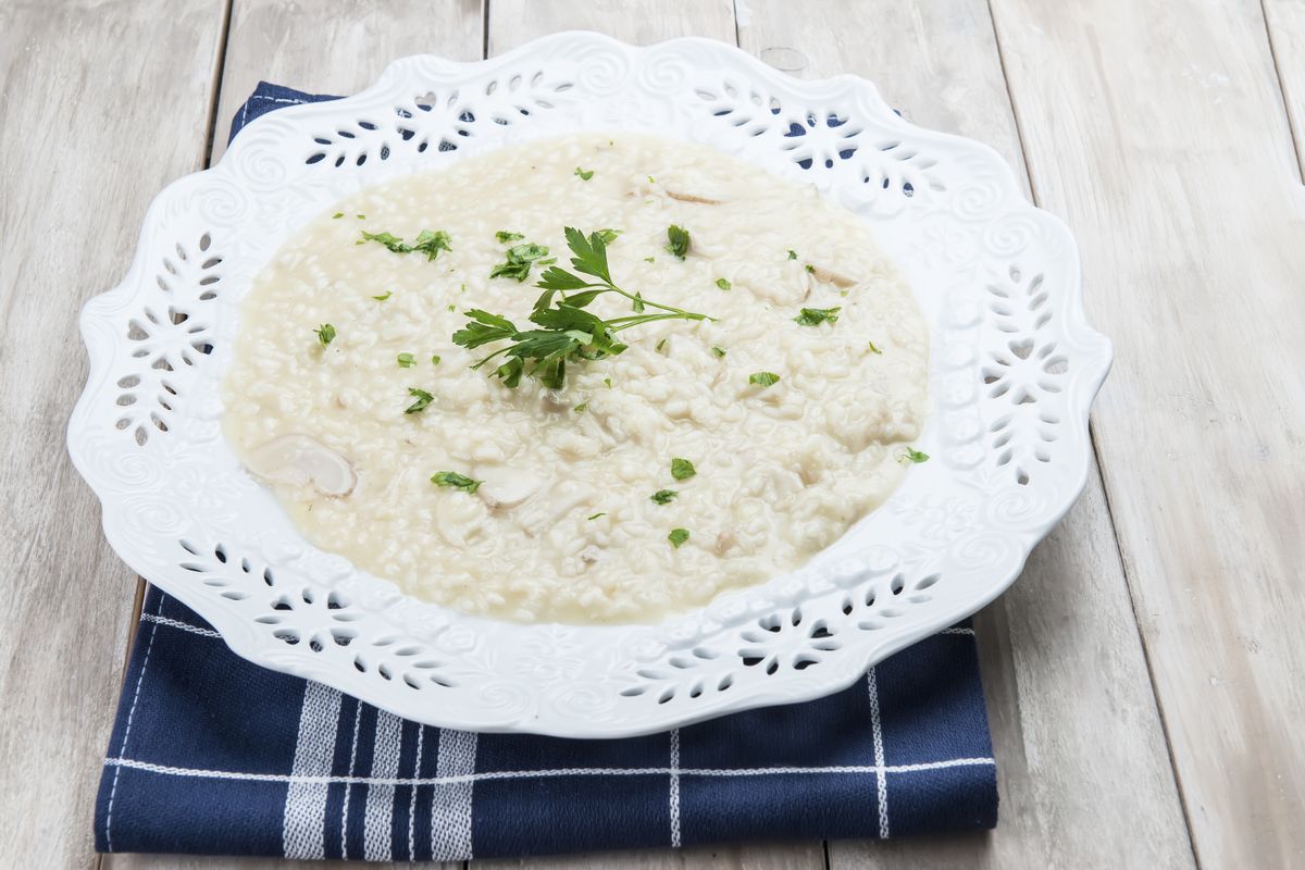 Arroz con crema de quesos