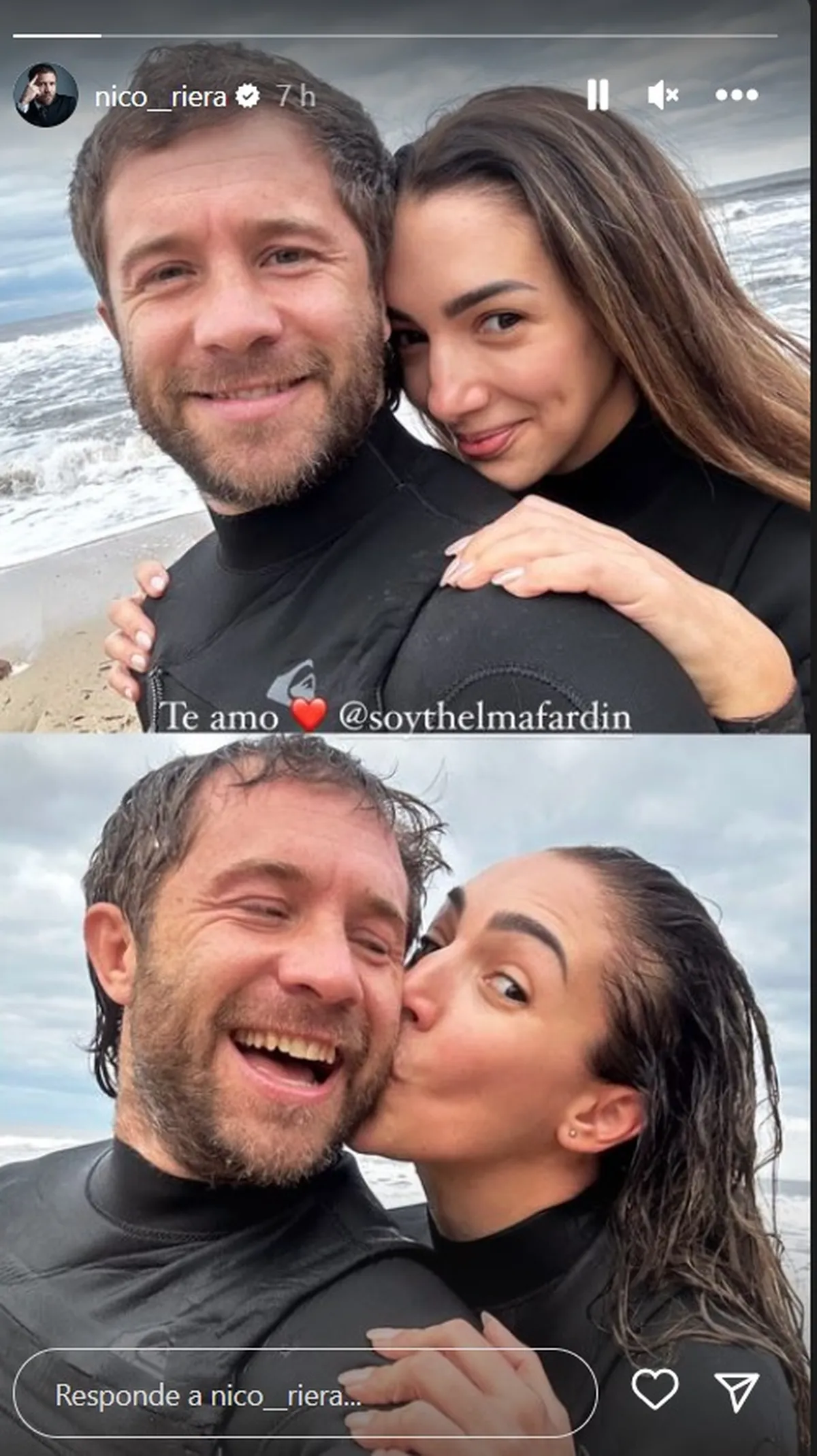 Nico Riera subió una foto junto a Thelma Fardin, la cual confirma su romance. Nico Riera subió una foto junto a Thelma Fardin, la cual confirma su romance.