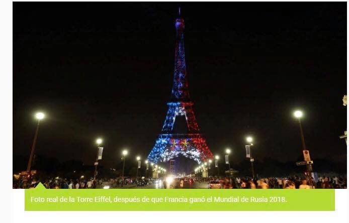 La foto falsa de la Torre Eiffel con los colores de Croacia que recorrió el mundo