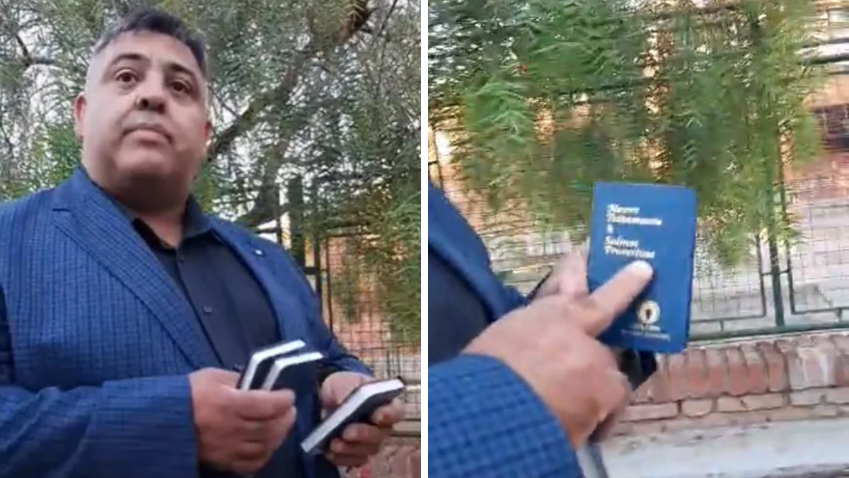 Indignación por evangélicos repartiendo biblias en la puerta de una escuela pública en Neuquén