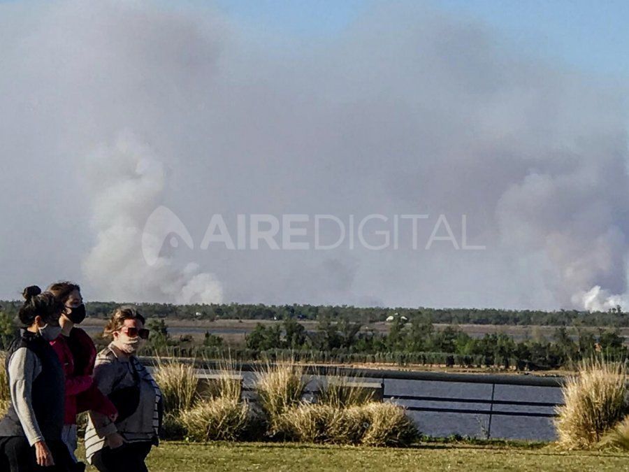 Este sábado por la tarde el humo de los incendios de las islas volvió a llegar a las narices de los rosarinos.&nbsp;