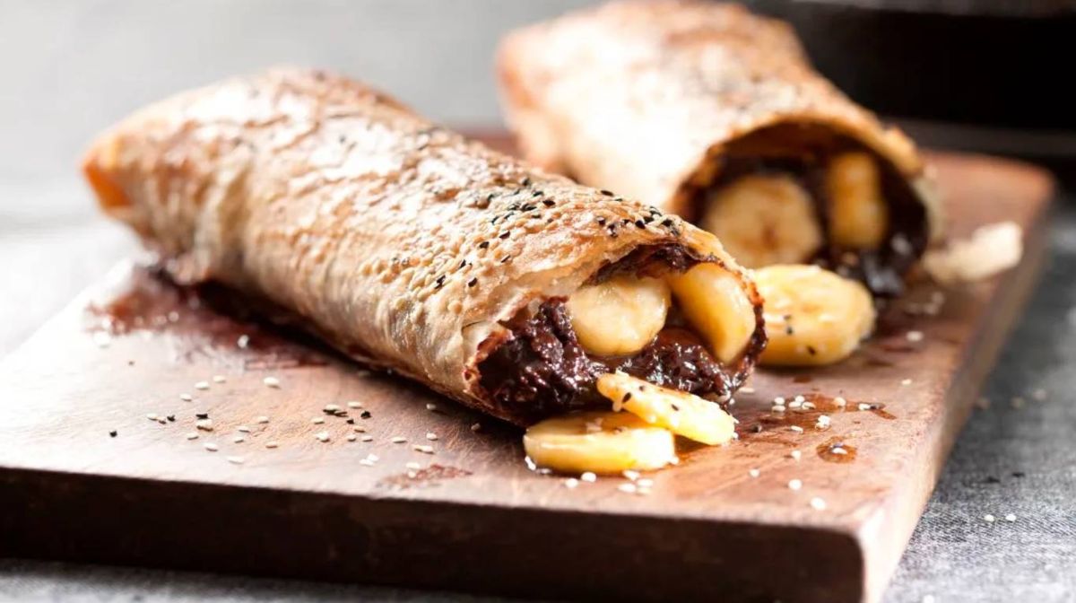 Strudel de chocolate y banana